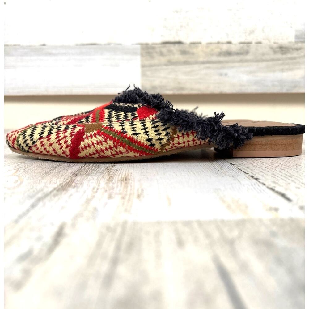 Free People New Port Fringe Slide Mules Womens EU 36 US 5.5 Multicolor Boho - Picture 3 of 8